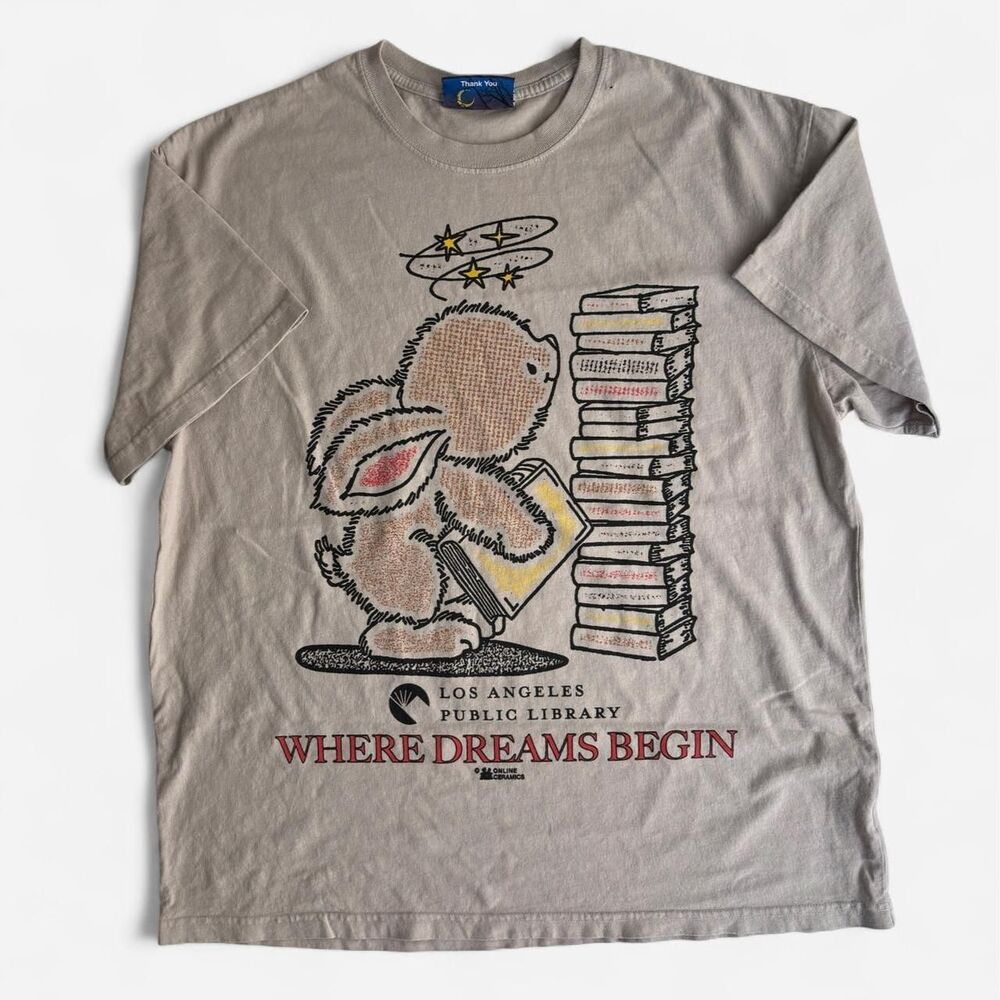Online Ceramics Los Angeles Public Library Where Dreams Begin Stone Shirt (XL)